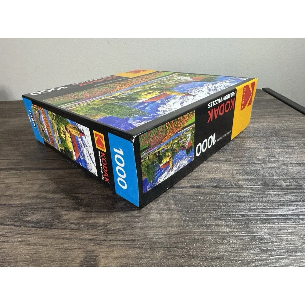 New Sealed Kodak Premium Puzzle 1000 Pc Jigsaw Switzerland Brienz Tulip Flowers